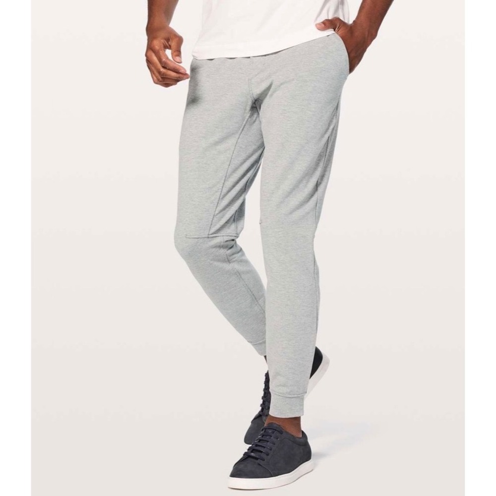Lululemon Mens City Sweat Jogger Heathered Light Gray Tapered Pants M5536S